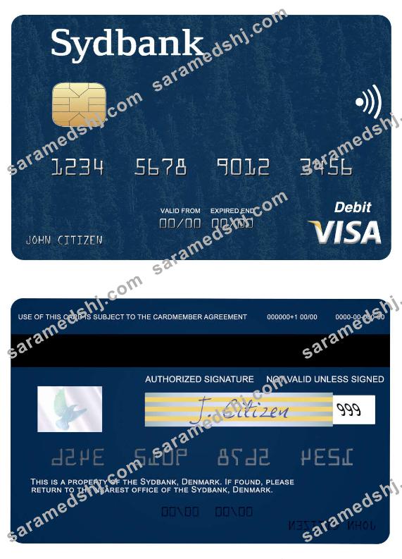 Denmark Sydbank visa debit card